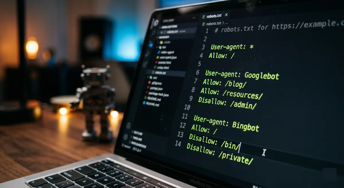 A robots.txt file allowing GPTBot, PerplexityBot, and Google-Extended for WordPress AI search