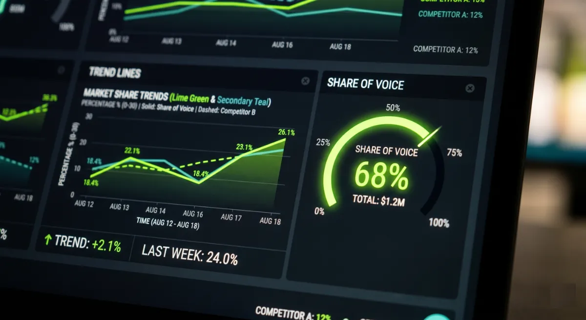 An AI visibility tool dashboard used to track brand mentions in ChatGPT