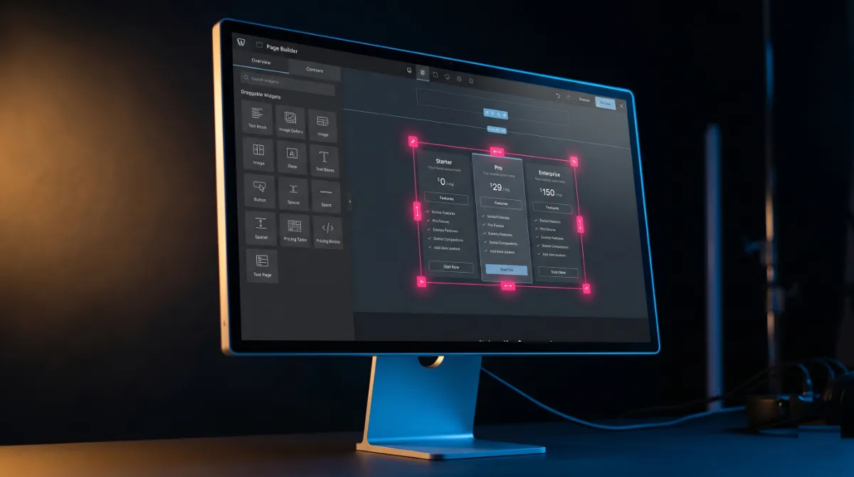 Custom Elementor widget being generated from a text prompt inside the page builder canvas