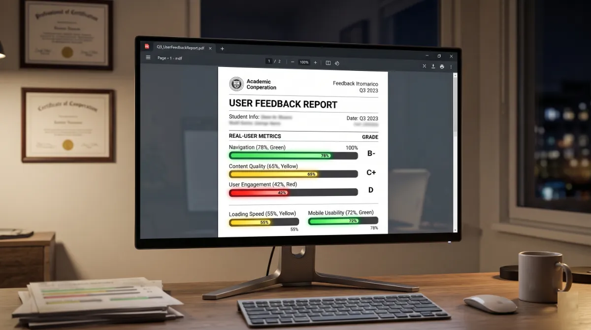 Lab Lighthouse score shown next to lower real-user field data for the same Elementor page