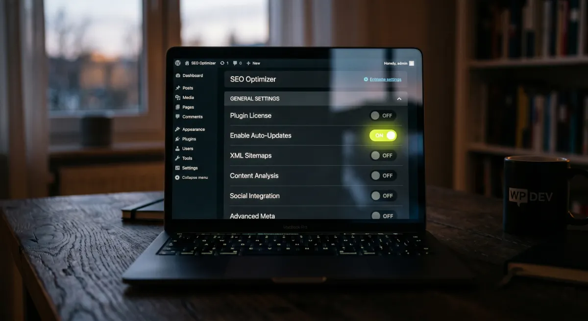 A WordPress SEO plugin settings screen with an llms.txt toggle switched on