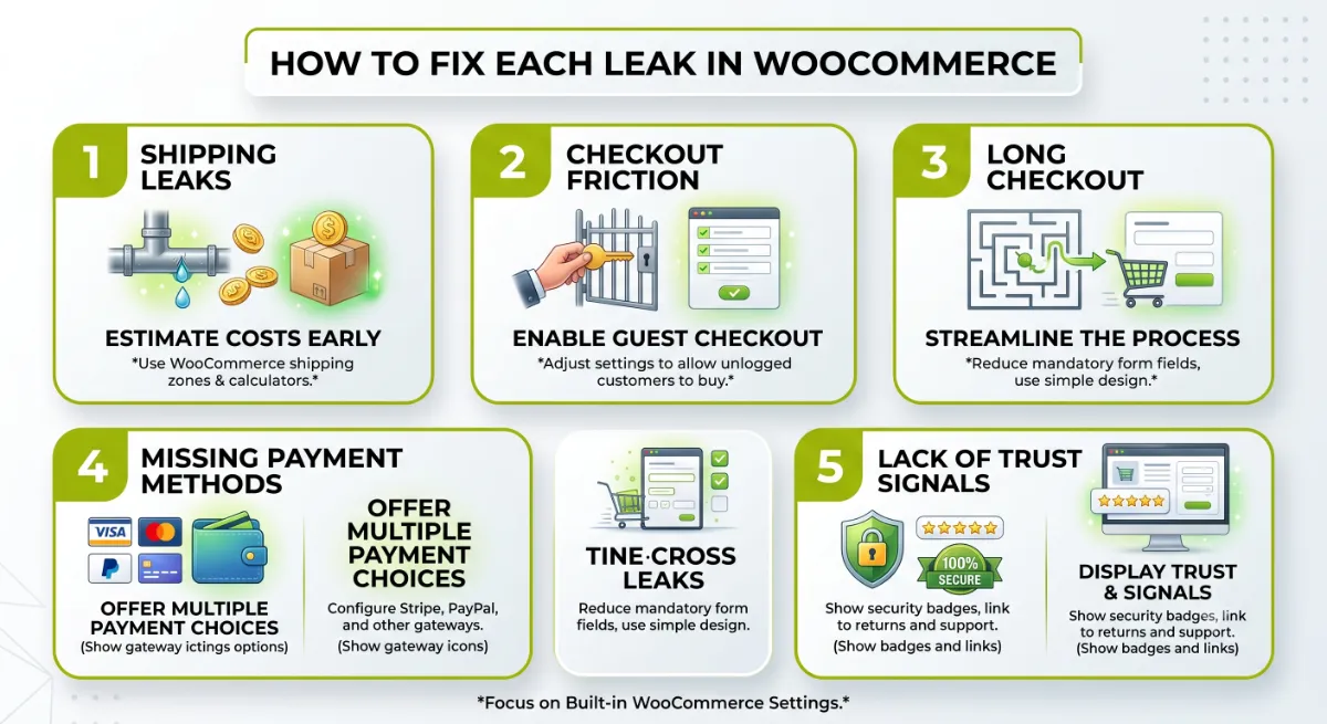 Fixing WooCommerce cart abandonment with guest checkout, wallets, and transparent pricing