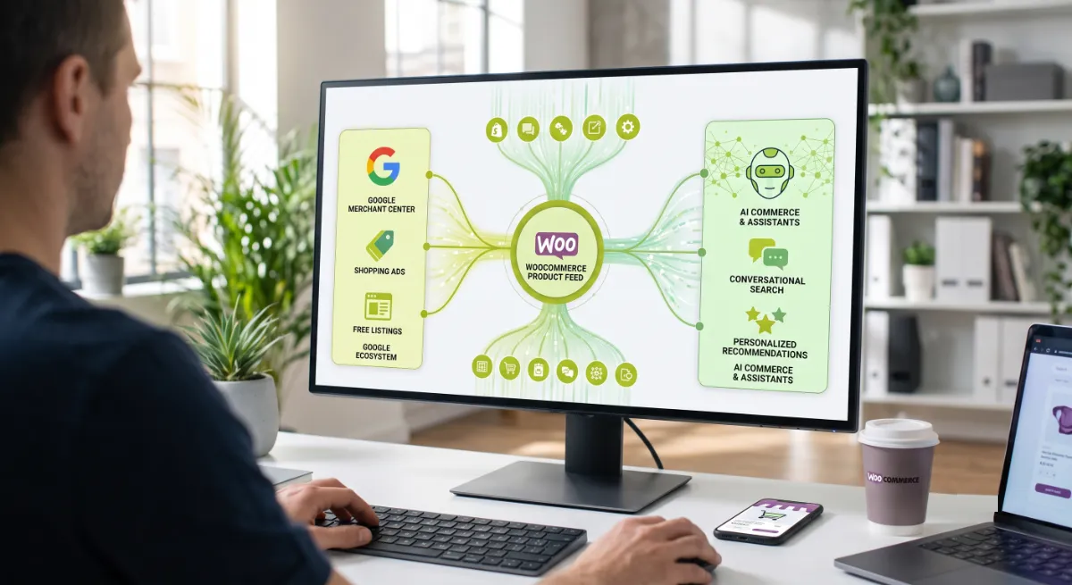 One WooCommerce product feed powering Google Shopping, ChatGPT, Perplexity, and AI Overviews