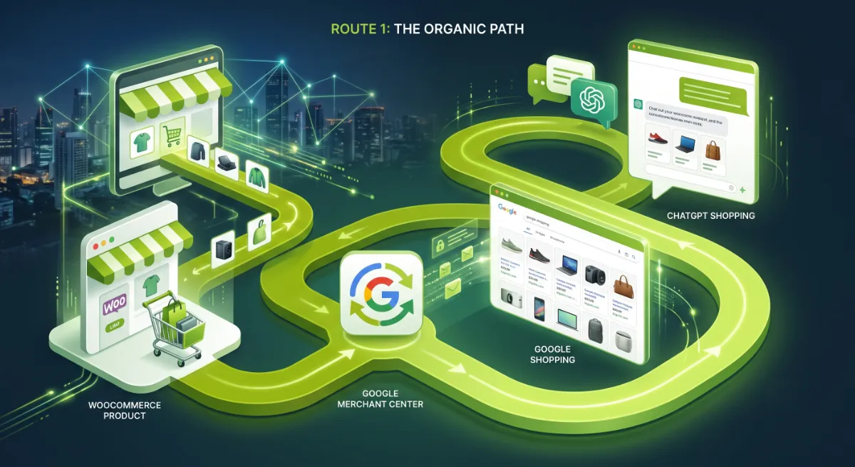 The organic path putting WooCommerce products in ChatGPT through Google Shopping and OAI-SearchBot