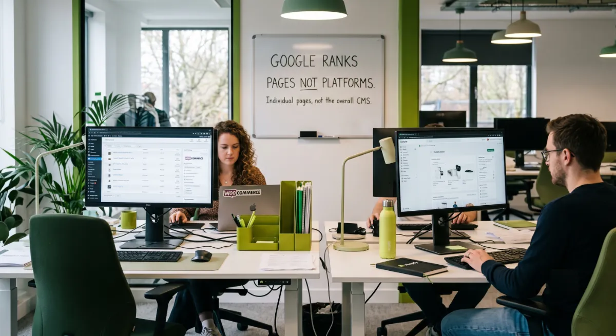Google ranks pages not platforms, the core truth in the WooCommerce vs Shopify SEO debate