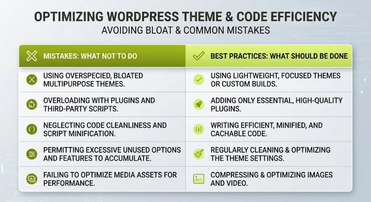 The mistake around needing a custom WordPress theme is all-or-nothing thinking and bloated multipurpose themes