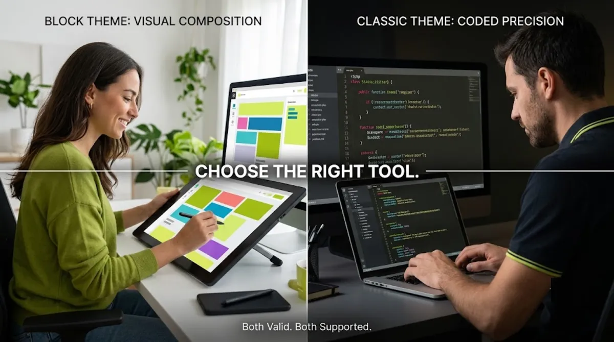 The block theme vs classic theme mistake is treating it as new versus obsolete instead of fit for the project